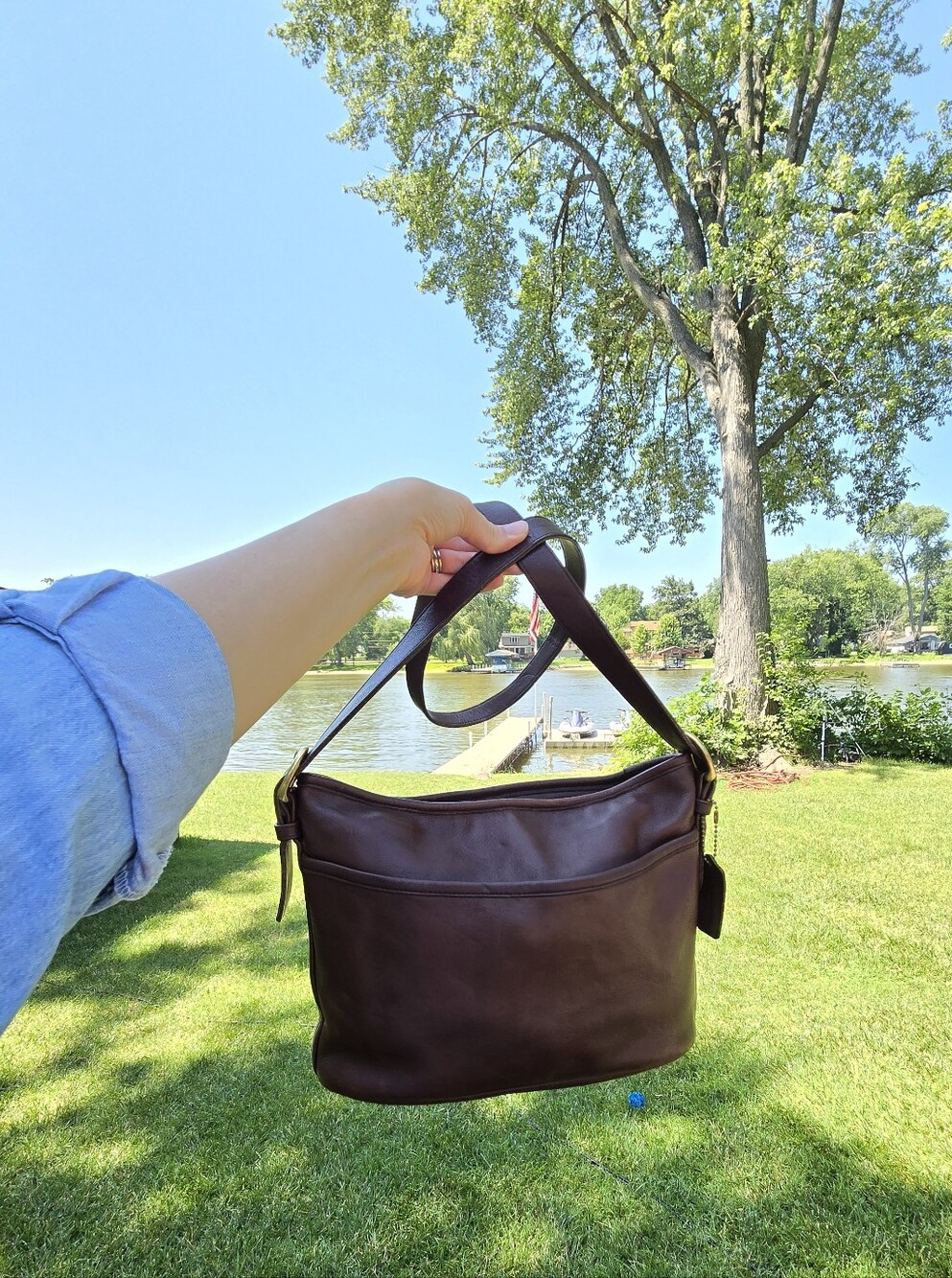 Vintage 1996 Coach Worth Bag 4143 | Brown Glove-Tanned Leather Crossbody